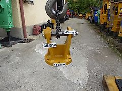 Liebherr - Greiferaufnahme Liebherr GM 10- unten geschraubt mit 6x M20 Schrauben zum Greifer Aufnahme-Kopf, Abstand 110mm - oben Aufnahme für Greifergelenk Atlas E32 Identmaße: 45-140/145 mm- 14t-24t